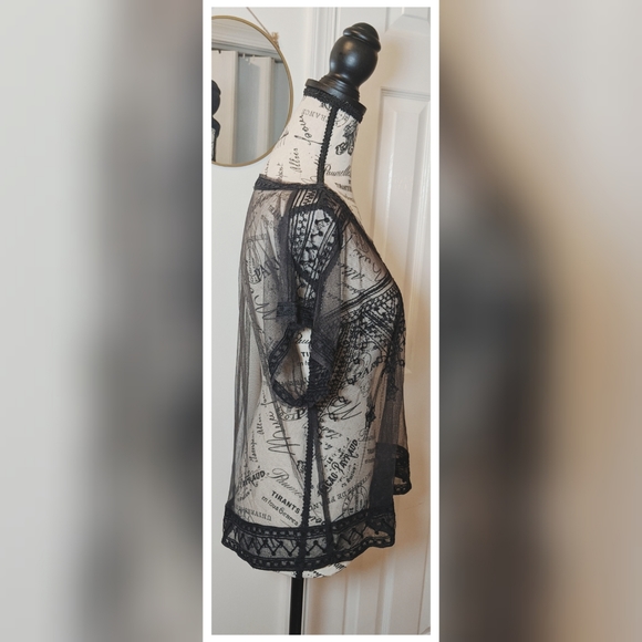 Free People Sheer Black Lace Top (✔️measurements) - Picture 2 of 6